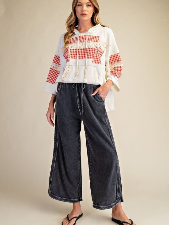 THREEBIRD NEST Pants - THREE BIRD NEST MINERAL WASHED TERRY KNIT PANTS 100% COTTON